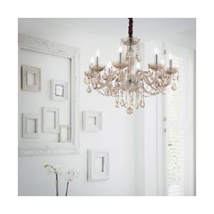 Image de Ideal lux Chandelier ROSE Ambré E14 8x40W