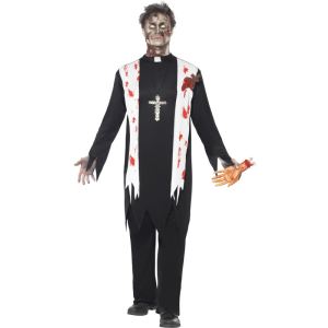 Image de Déguisement zombie religieux Halloween (taille M)