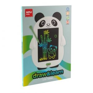 APLI Kids 19957 - Ardoise LCD en forme de panda, ultralégère, pour dessiner et effacer facilement sans utiliser de papier.