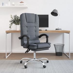 VidaXL Fauteuil de massage inclinable de bureau Gris foncé Velours