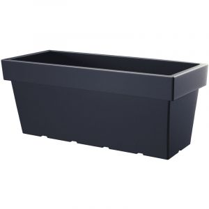 Spetebo - Pot de fleurs xxl carré en anthracite - 80 x 35 cm - pot de fleurs en plastique grand - pot de fleurs de jardin extérieur pot de fleurs bac