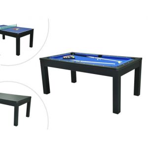 Table transformable noire Billard & Ping pong L182 x l102 x H80 cm SOUSA