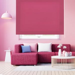 Blindecor Ara | Store enrouleur translucide uni - Fuchsia, 140 x 250 cm (largeur x hauteur) | Taille du tissu 137 x 245 cm | Stores pour fenêtres