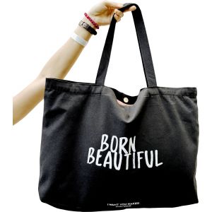 I Want You Naked Cotton Bag BORN BEAUTIFUL XL - 1 pcs