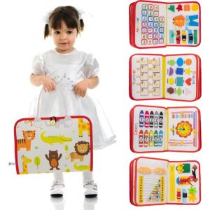 MontiPlay Montessori Toys - Jouets sensoriels - Tableau d'activit&eacute;s - Tableau d'occupation - Livre d'activit&eacute;s de la maison Montessori - Educatif - Jouets sensori-moteurs - Animaux