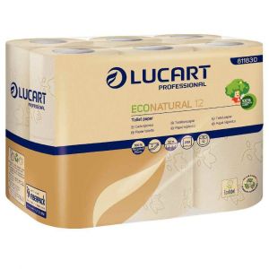 Image de Lucart Rouleaux papiers hygiéniques Eco Natural - 2 plis - lot de 12