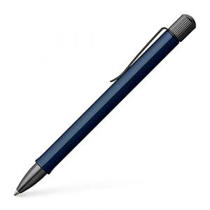 Image de Faber-Castell Bille HEXO, largeur de trait B. Corps en aluminium bleu. Encre noire