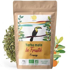 ORIGEENS YERBA MATE BIO à l’Orange 200g Le Fruité | Yerba Maté Orange Non Poudreux | Boisson Energie et Detox