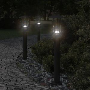VidaXL Lampadaire d'extérieur noir 60 cm acier inoxydable