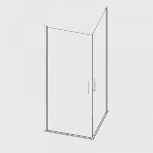 Paroi de douche accès en angle 2 portes pivotantes NARDI profil noir mat 70 x 65 cm