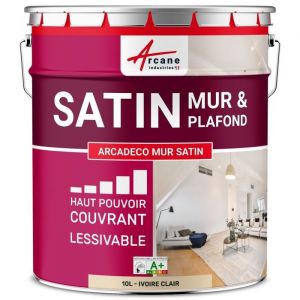 Arcane industries Peinture murale satin velours blanche - 10 l Ivoire Clair - ral 1015