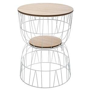 Image de Atmosphera Table d'Appoint Design en Métal "Jumo" 51cm Blanc