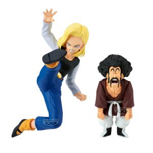 Banpresto DRAGON BALL Z - Android 18 & Mr. Satan -Figurine Match Makers 11 & 8cm Figurine - BM-247959