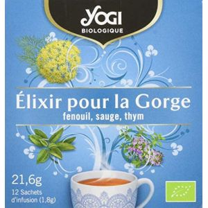 Image de Yogi Tea Infusion Elixir Pour La Gorge Bio - La Boite De 12 Sachets - 21,6g