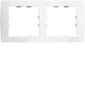 Hager Plaque 2 postes 71 blanc - Kallysta - WK402