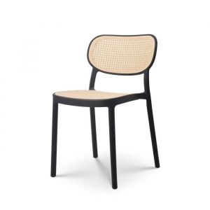 Kosmi Chaise de salle &agrave; manger noire au style vintage