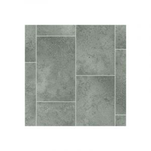 Décoweb Sol Vinyle Style - Imitation Carrelage gris - Rouleau de 3m x 2m