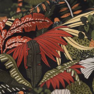 Tissu d'ext&eacute;rieur fleuri vendu au m&egrave;tre - magelannoir