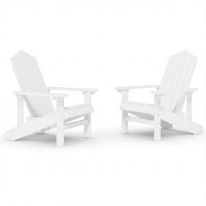 VidaXL Chaises de jardin Adirondack 2 pcs PEHD Blanc