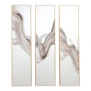 Emde Miroir triptyque imprimé design 30x120cm