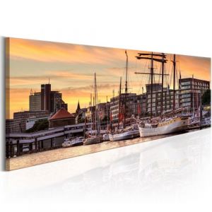 Artgeist Tableau - Port in Hamburg 120x40