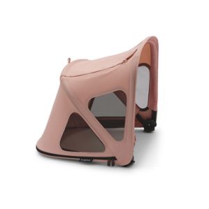 Bugaboo Capote à fenêtres Fox, extensible pour une couverture supplémentaire et une protection solaire optimale, hydrofuge, compatible avec toutes les poussettes Fox/Cameleon 3, rose matinée