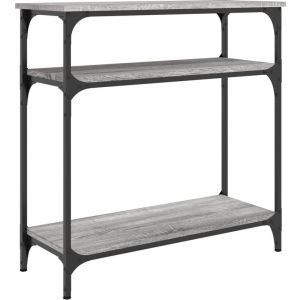 VidaXL Table Console, Table d'Appoint avec Pieds, Bout de Canapé avec Rangement, Meuble d'Entrée Salon, Industriel, Sonoma Gris Bois d'Ingénierie