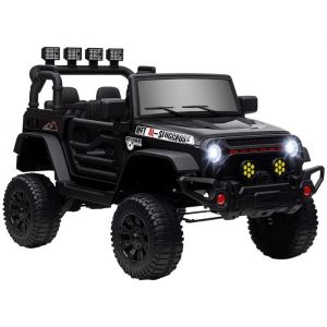 Buggy électrique enfant - AIYAPLAY - télécommande 2.4Ghz - 2 moteurs 12 V - 3 vitesses - PP et métal - 100x63x65cm - noir