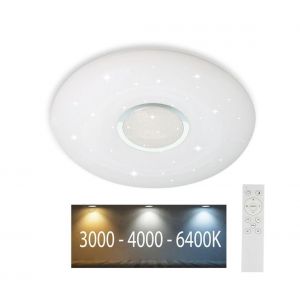 Image de V-TAC VT-8556 30W / 60W / 30W cct rond blanc ciel étoilé changement de couleur plafonnier led 3en1 dimmable avec télécommande - sku 2114911