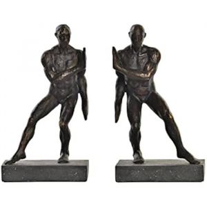 Serre-Livres Set 2 R&eacute;sine 14X8,4X25 Homme Noir