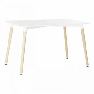Table De Salle À Manger Dkd Home Decor 120 X 80 X 74 Cm Blanc Bouleau Bois Mdf