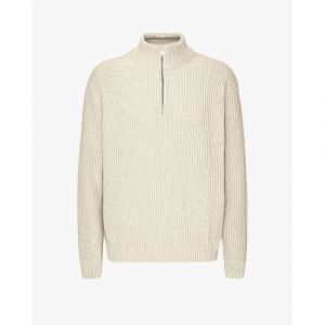 Pull mérino 1/4 de zip Colorful Standard Ivory White