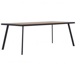 Image de VidaXL Table de salle à manger Bois clair et noir 180x90x75 cm MDF