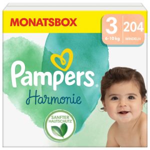 Pampers Couches Harmonie taille 3 nouveau-né 6-10 kg pack mensuel 1x204 pièces