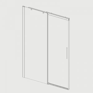 Paroi de douche fixe + Porte coulissante LUNA profil noir mat 155 cm Paroi lat&eacute;rale : 76.5 - 79 cm