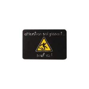 Image de Incidence Tapis de cuisine antidérapant Typo and Picto Attention sol glissant (40 x 60 cm)