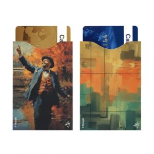 Lot de 2 étuis anti-RFID Color Pop – Imprimé Peintre et Tableau – Protection carte bancaire – 6 × 88 cm