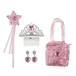 Set Accessoires De Princesse Rose - Ptit Clown - Re80221 - Baguette, Diad&egrave;me, Boucles D'oreille