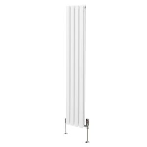 Radiateur Colonne Ovale & Robinet Thermostatique Blanc 1600 x 240mm