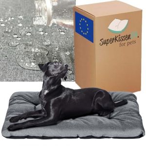 SuperKissen24 Tapis pour Chien Coussin pour Chien Petit Moyen et Grand - Matelas Chien Lavable et Imperm&eacute;able - Lin XL