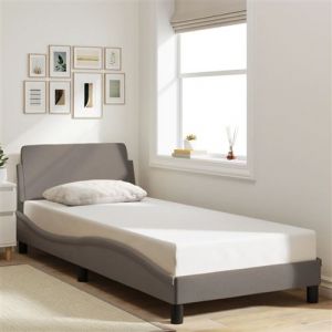VidaXL Cadre de lit avec tête de lit Taupe 90x190 cm Tissu