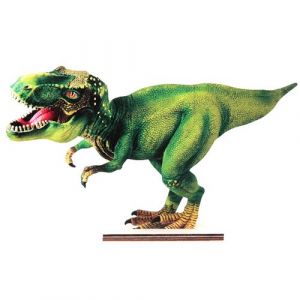 Ruedelafete Centre de table t-rex jurassic bois 24x15cm vert - chalayer 000753900000099