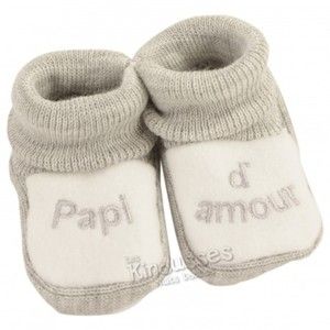 Trois Kilos Sept Chaussons b&eacute;b&eacute; Papi d'amour 0-1 mois