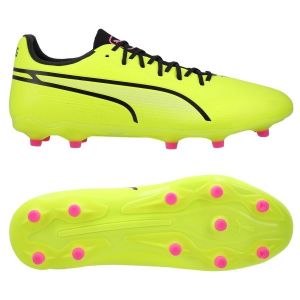 Puma Unisex Adults King Pro Fg/Ag Soccer Shoes, Electric Lime Black-Poison Pink, 40 EU