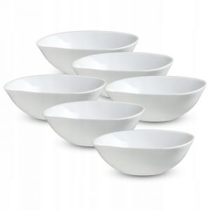 KADAX 6x Saladier 16cm Bols &agrave; Soupe en Verre Snack Set Blanc