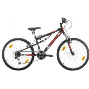 Bachini V&eacute;lo enfant VTT 24'' NoirTout Suspendu avec transmission compl&egrave;te Shimano pour enfant de taille comprise entre 1.35 et 1.60m