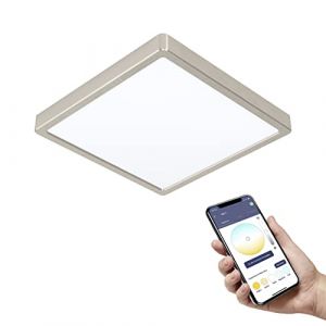 Eglo Connect Fueva-Z plafonnier 28x28cm nickel