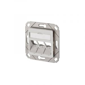 Metz connect Prise r&eacute;seau 130B20D31102KE encastr&eacute; insert avec plaque centrale 3 ports blanc pur (ral 9010) 1 pc(s)