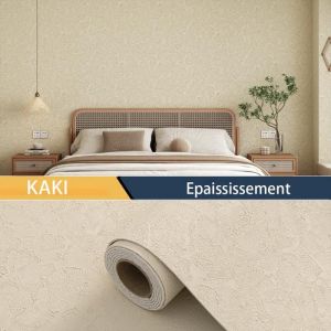 Ideko Papier Peint 3D effet Ciment Kaki adh&eacute;sif auto collant &eacute;paississement 60CM x 2.8M en rouleau Style industriel 1.68m2