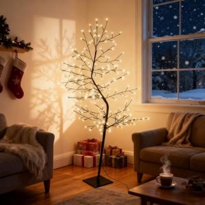 Arbre Lumineux CCLIFE 180cm LED Blanc Froid avec Fonction de Mémoire IP44